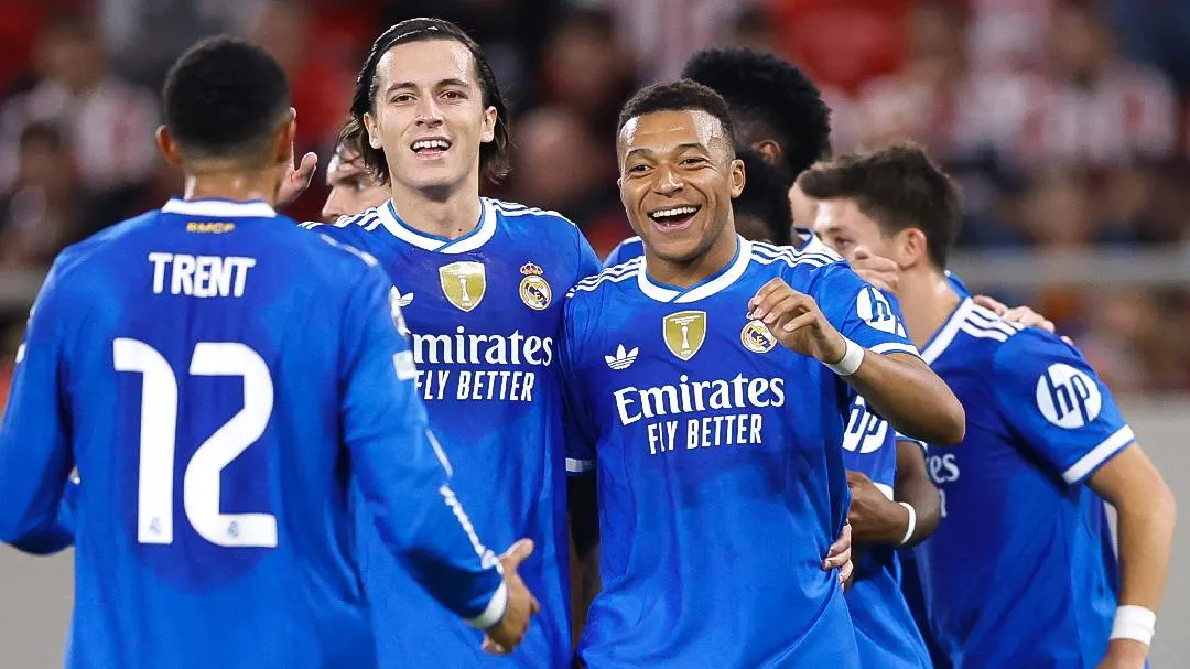 img of Póker de Mbappé en la victoria del Real Madrid ante Olympiacos